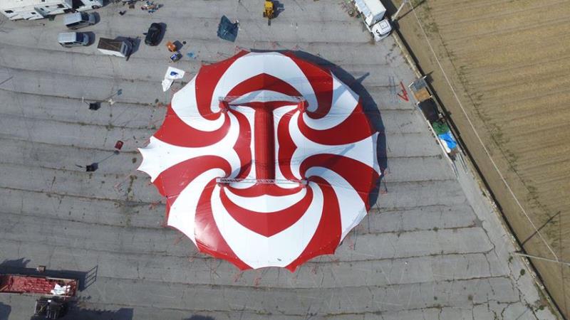 The membrane structure of the circus tent