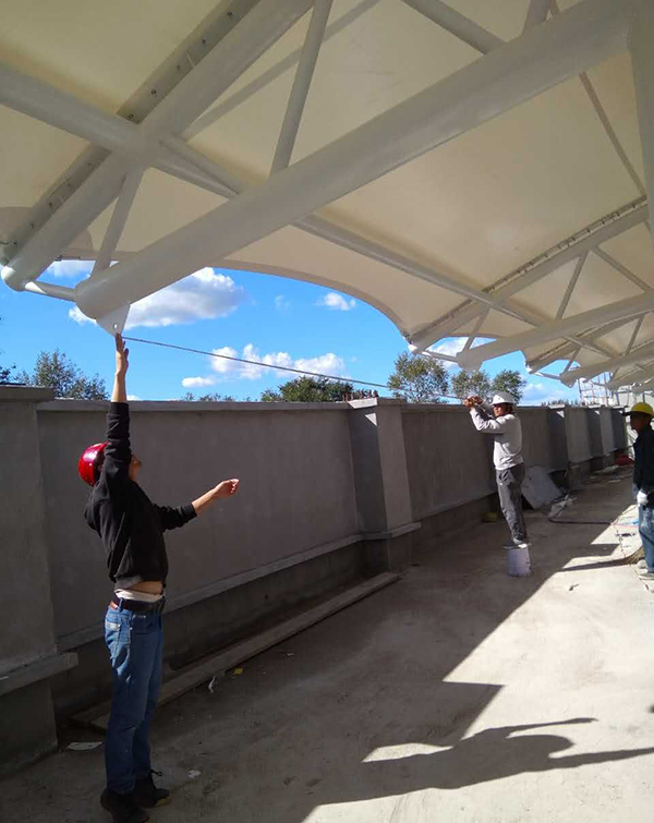 Sunshade canopy membrane structure Sunshade canopy membrane structure