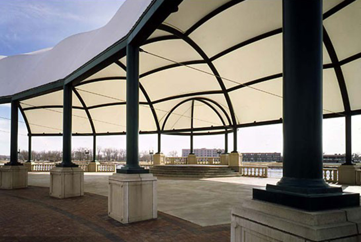 Sunshade canopy membrane structure