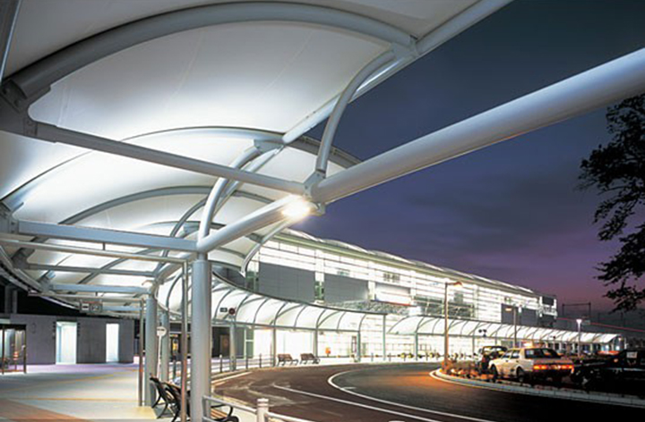 Sunshade canopy membrane structure