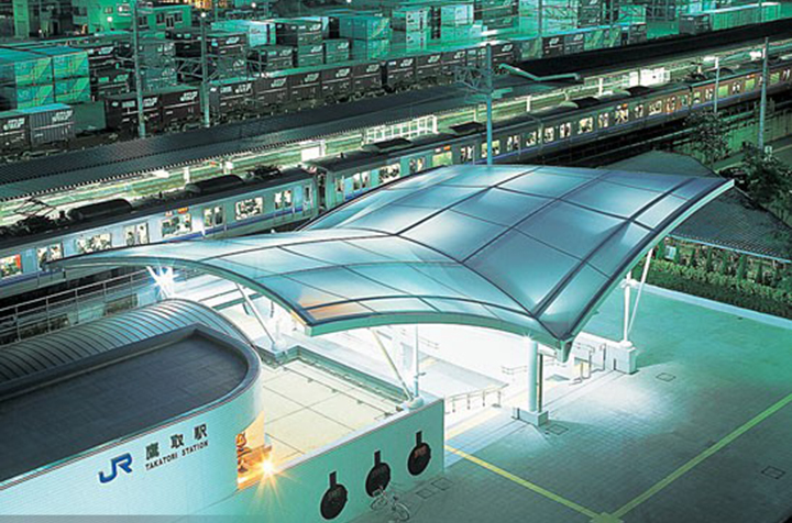 Sunshade canopy membrane structure Sunshade canopy membrane structure