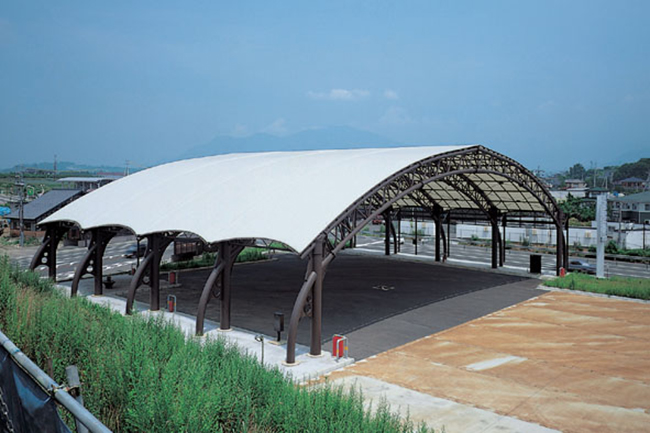 Sunshade canopy membrane structure