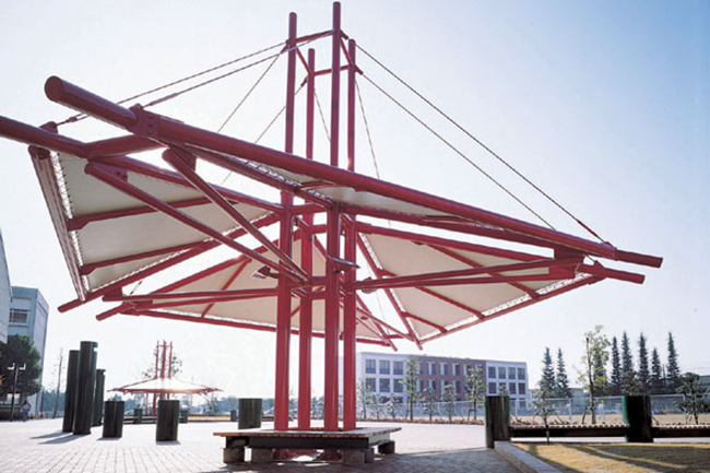 Sunshade canopy membrane structure