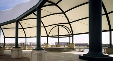 Sunshade canopy membrane structure