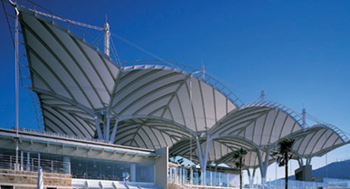 Sunshade canopy membrane structure