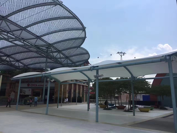 Sunshade canopy membrane structure