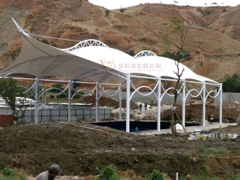Sunshade canopy membrane structure