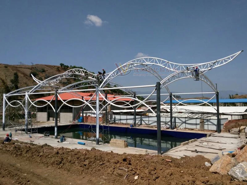 Sunshade canopy membrane structure