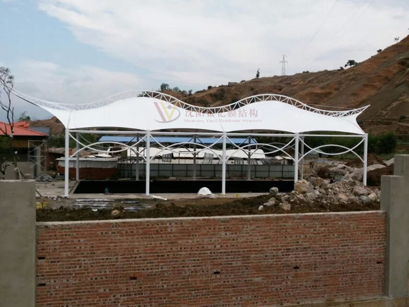 Sunshade canopy membrane structure
