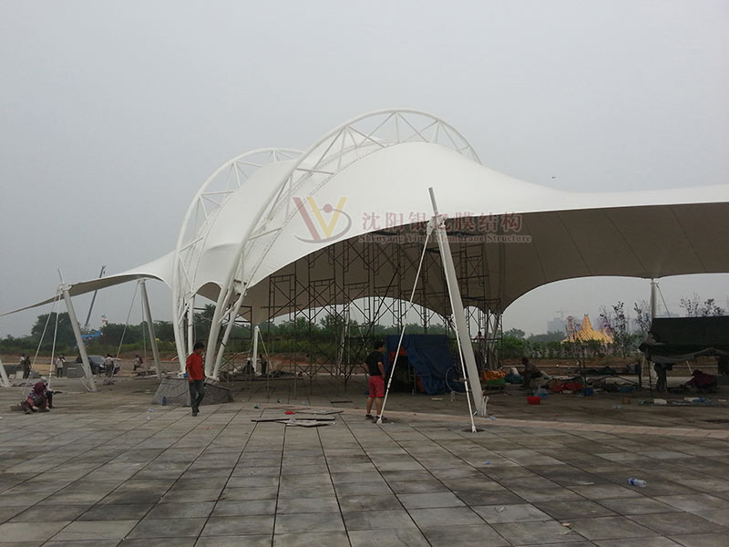 Sunshade canopy membrane structure